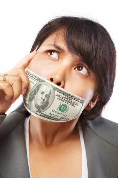 Businesswoman being bribed — Stock Photo, Image