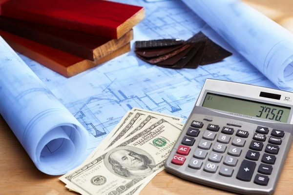 Cost calculation on house design — Stock Photo, Image