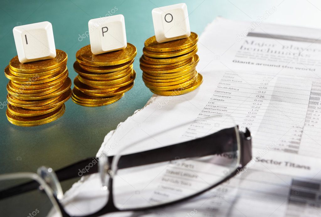 IPO letter on gold coins stack