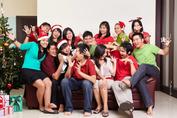 Vánoční group shot asijské — Stock fotografie