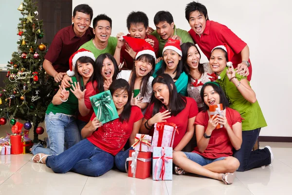 Kerstmis groep schot van Aziatische — Stockfoto