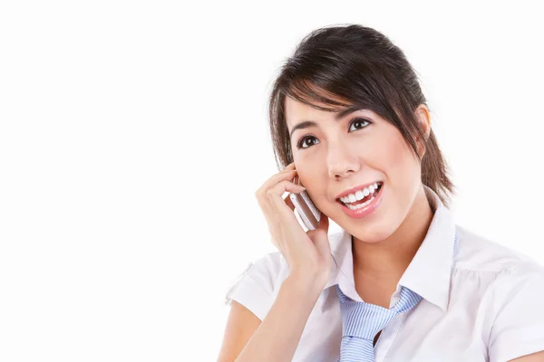 Talking on cell phone — Stock Photo, Image
