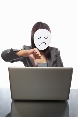 Dissapointed faceless businesswoman clipart