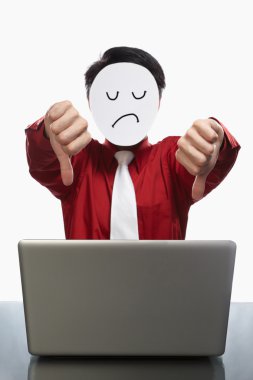 Dissapointed faceless businessman clipart