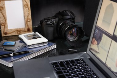 Photographer desk clipart