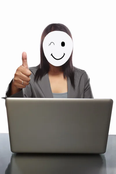 Satisfied faceless businesswoman — Stock Photo, Image