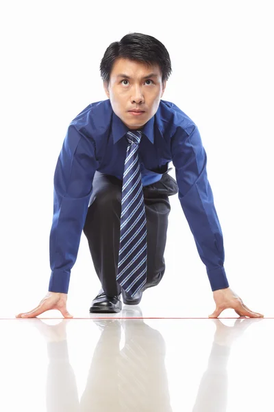 Asian businessman start to run — Stock Photo, Image