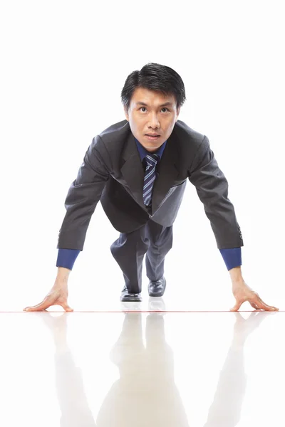 Asian businessman start to run — Stock Photo, Image
