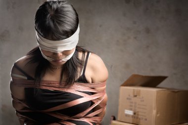 Woman being kidnapped clipart