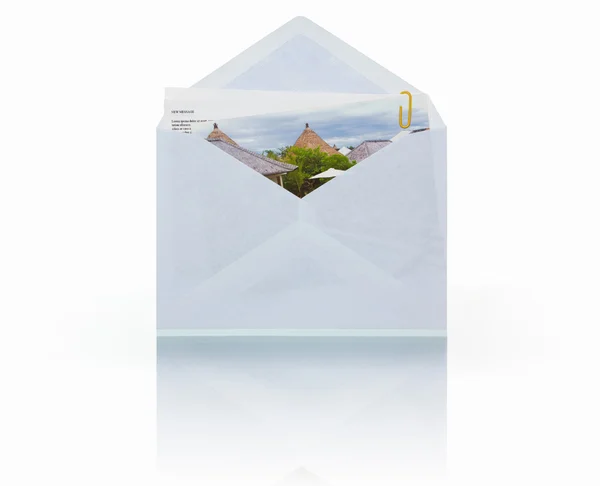 Mail with picture attachment — Stock Photo, Image