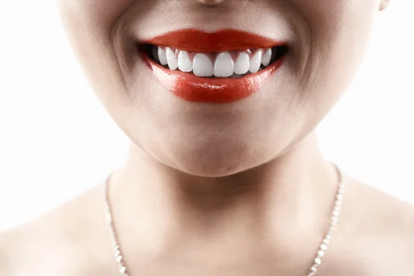 Grinning woman face — Stock Photo, Image