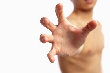 Male hand trying to reach out clipart