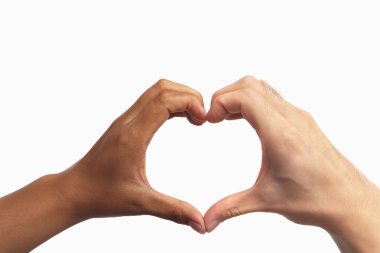 Heart shaped hand gesture clipart