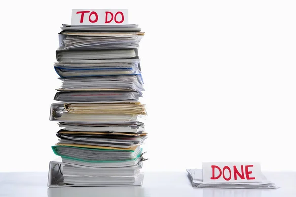 To do and done paperwork — Stock Photo, Image
