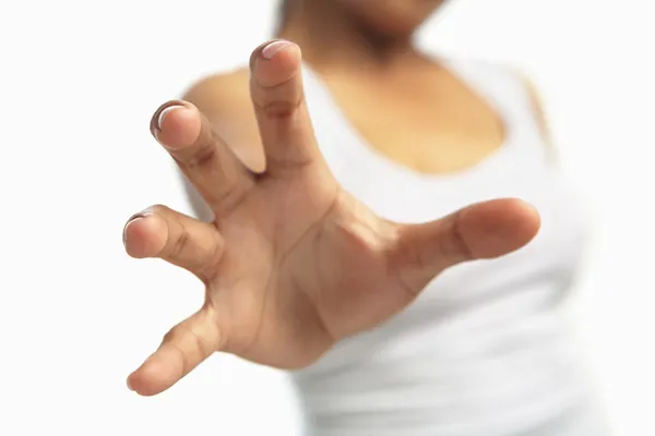 Mulher mão tentando estender a mão — Fotografia de Stock