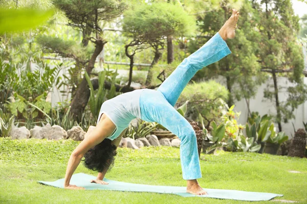 stock image Asian senior old woman doing yoga