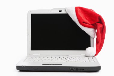 laptop ve santa şapka