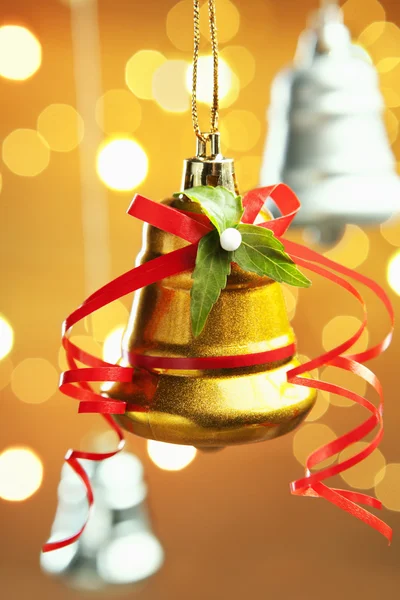 Gouden christmas bell — Stockfoto