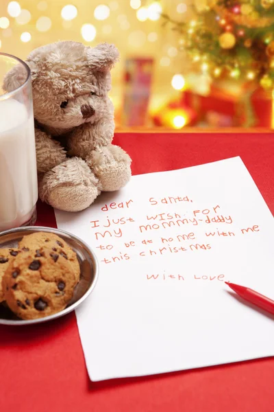 Barn sann önskan på jul — Stockfoto