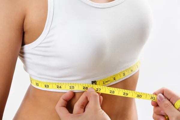 Measuring bra size — Stock Photo, Image