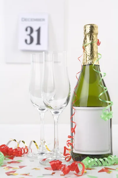 Champanhe em véspera de Ano Novo — Fotografia de Stock