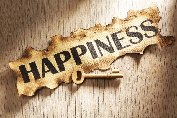 Mutluluk kavramı için anahtar — Stok fotoğraf