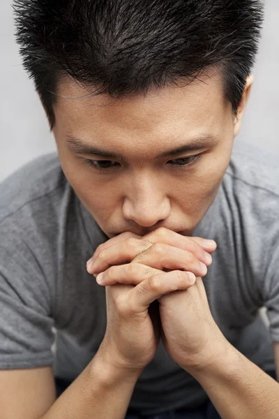 Asian man in depression — Stock Photo, Image