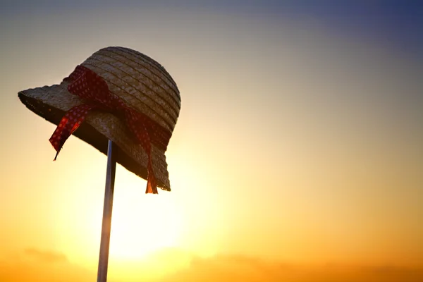 夏の日光に対してシルエットを帽子 — ストック写真