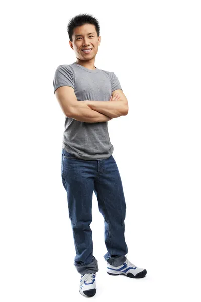 Full body pose of young fitness Asian man — Stock Photo, Image