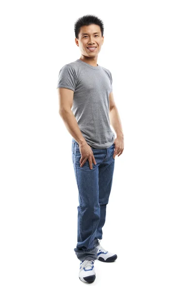 Full body pose of young fitness Asian man — Stock Photo, Image