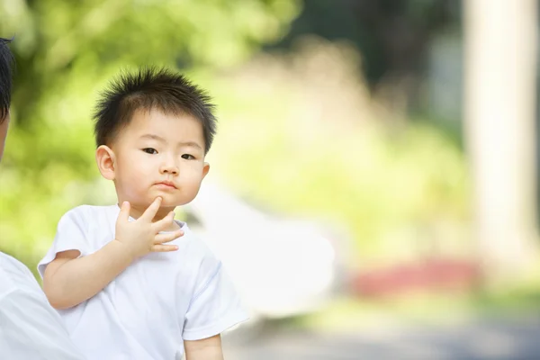Asian toddler thinking — Stock Photo, Image