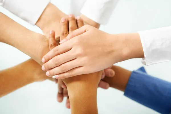 Diverse hand in unity — Stock Photo, Image