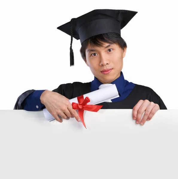 Beyaz tahta işaret mezun alimi — Stok fotoğraf
