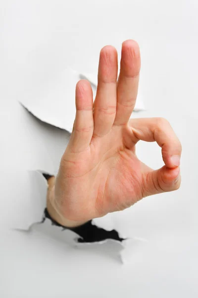 OK sinal de mão — Fotografia de Stock