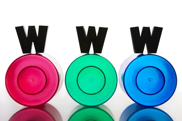 WWW with RGB tube in silhouette — Stock Photo, Image