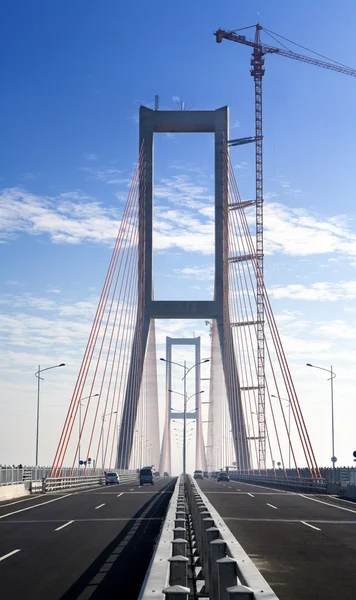 stock image Bridge at finishing construction stage in the morning