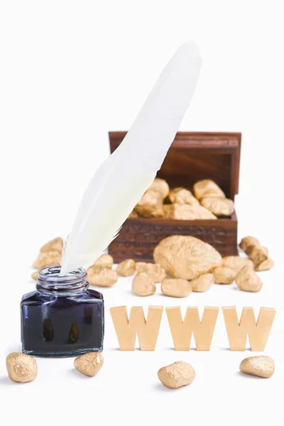 Writing in WWW era (blog) bring wealth concept — Stock Photo, Image