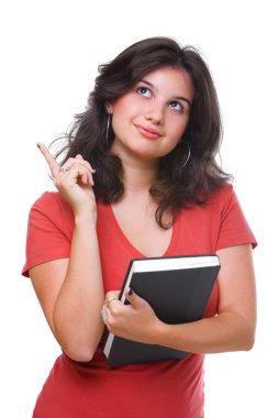 Thoughtful female student clipart