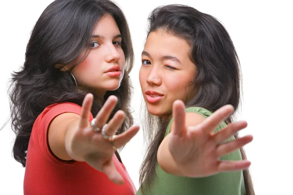 Sexy výraz o dvou dospívajících dívek ženský — Stock fotografie