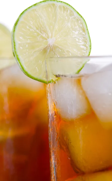 Close up of ice tea or cola — Stock Photo, Image