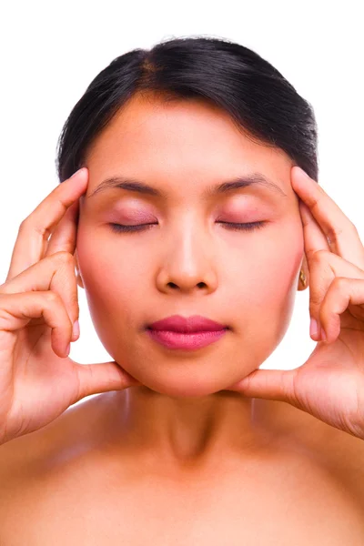 Close up of young Asian woman in relaxation — Stock Photo, Image