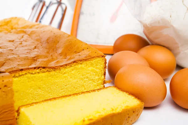 Houbový dort a ingredience — Stock fotografie