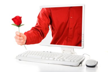 Online rose for valentine clipart