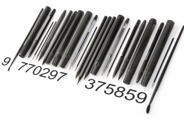 Writing tools barcode from side clipart