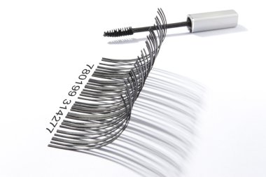 Eyelashes barcode with mascara clipart