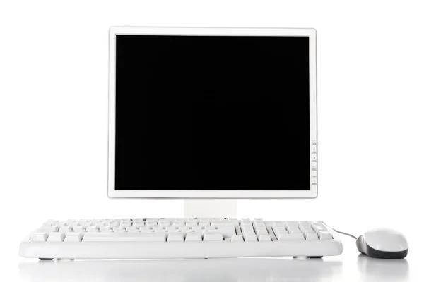 Frontal white computer — Stock Photo, Image