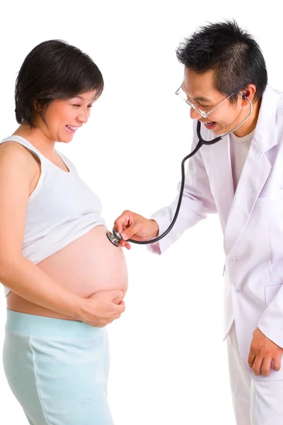 Pregnancy series - being checked up — Stock Photo, Image
