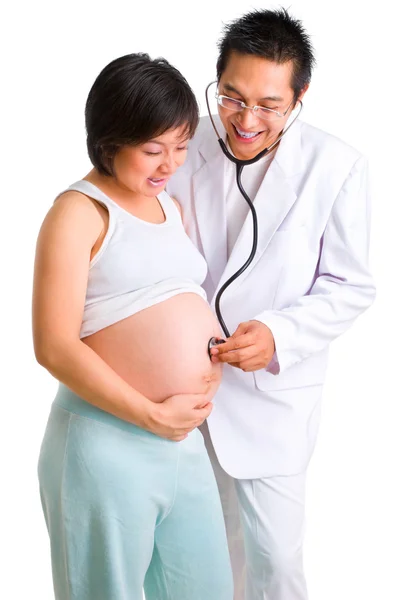 Серія вагітності - дружній лікар — стокове фото