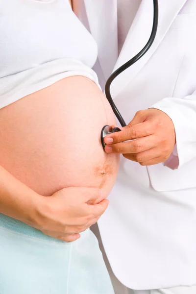 Pregnancy series - checked by doctor — Stock Photo, Image