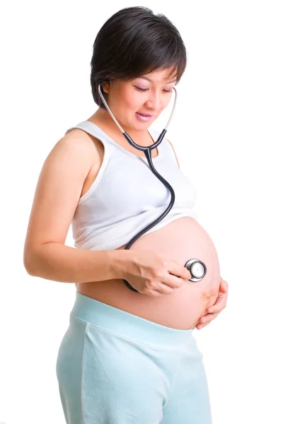 임신 시리즈-자기 확인 — 스톡 사진